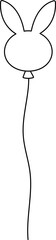 Bunny shaped holiday balloon outline.
Easter rabbit party balloon coloring pages isolated.
Transparent background.