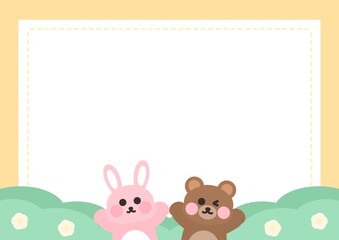 유치원 어린이집 가정통신문 안내문 공지사항 봄테두리 봄배경 프레임 동물배경 일러스트