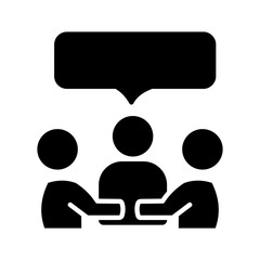 Simple Teamwork Glyph Icon for Business and Office Collaboration