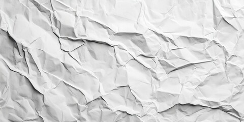 Fototapeta premium Wrinkled white paper texture background in varying shades of bright white and soft gray ideal for web design packaging and artistic applications