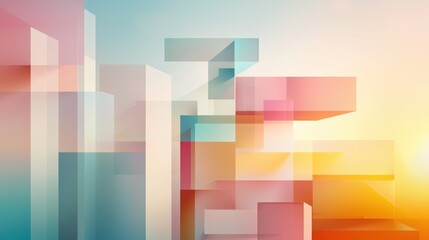 Obraz premium Abstract Digital Design Showcasing Gradual Development in Colorful Geometry