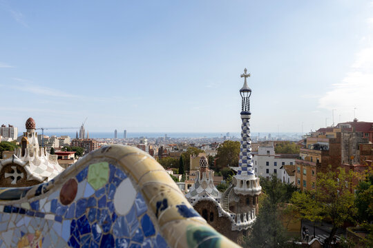 barcelona skyline shot from parc guell