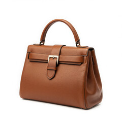 Classic brown leather tote bag with spacious interior and durable handles for everyday use, isolated on white