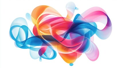 Fototapeta premium Dynamic Digital Design Featuring Flowing Interconnected Colorful Shapes and Lines