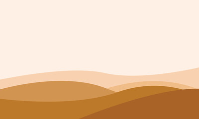 A desert landscape with gradient brown tones forms the vector background, evoking the serene beauty and expansive nature of sandy terrains under the sun.


