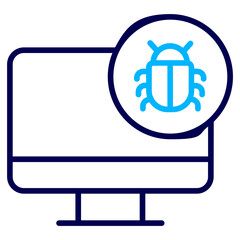 Computer Bug Outline Color icon