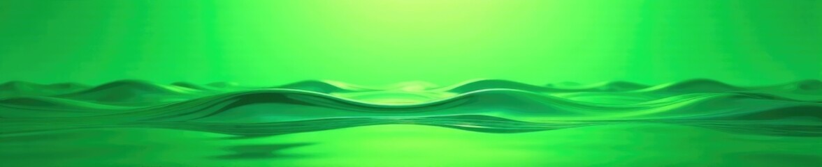 Obraz premium glassy landscape with wavy green background and small ripples, wavy glass effect, wavy glass, green waves glass reflection peaceful scenery
