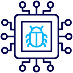 Bug Technology Outline Color icon