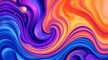 Obraz premium Abstract swirling colors cascade and blend together in this captivating fluid art design.