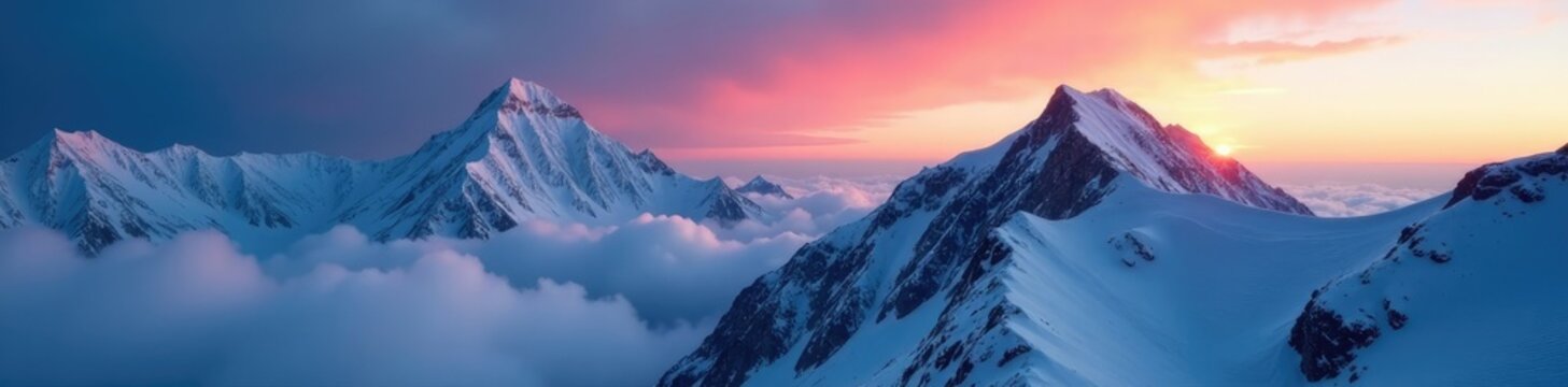 Mysterious atmosphere on the summit of Elbrus, landscape, misty, elbrus