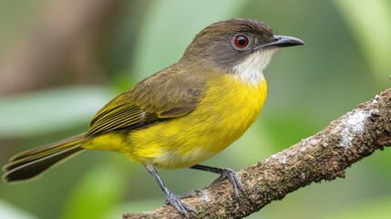 Vibrant Yellow-bellied Elaenia Perched on a Branch
