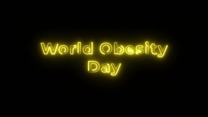 World Obesity Daytext typography animation 4k video