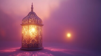 Ornate Ramadan Lantern with Mystical Glow