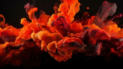 Fiery Color Bursts – Dynamic Abstract Oil Paint Artwork
