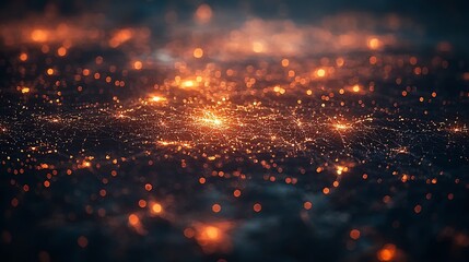 Naklejka premium Illuminated Spiderweb Abstract Background Glowing Network of Light and Shadow.