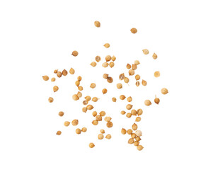 coriander seeds on white background