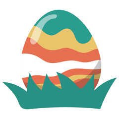 Easter Eggs on Grass Illustration