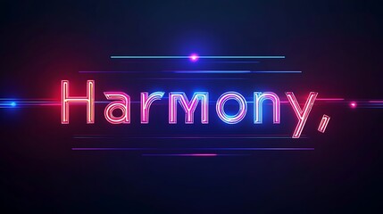 Naklejka premium Neon Harmony Glowing Text Effect.