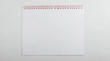 Blank Spiral-Bound Notepad on White Background