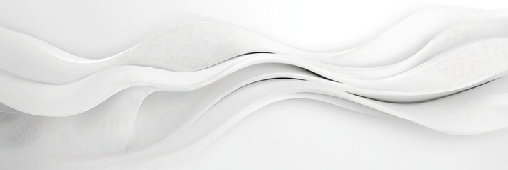 White fabric waves, flowing design, plain background, website banner