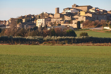 Obraz premium Picturesque medieval village. Belcaire del Emporda. Girona, Catalunya. Spain