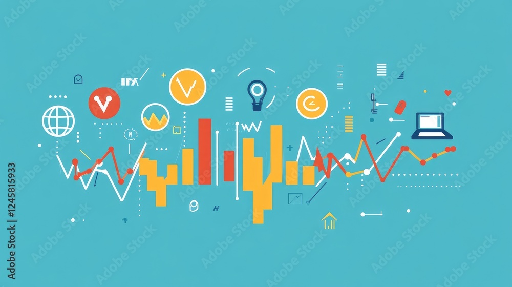 Poster A dynamic visual representation of a pulse or heartbeat rhythm syncing with icons of startups launching, symbolizing entrepreneurial energy in the economy.