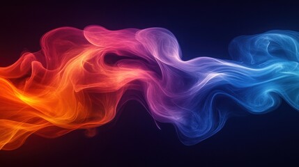 Obraz premium Colorful smoke swirls dark background design