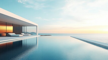 modern luxury beach house with infinity pool outdoor lounge and serene ocean view