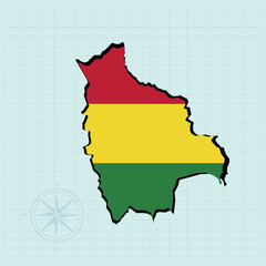 Bolivia map Design Vector illustration graphic