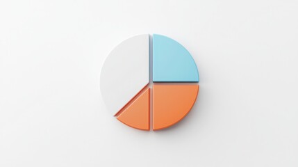 Fototapeta premium Minimalist Pie Chart for Clear Investment Presentation and Data Analysis
