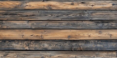 Rustic wooden texture backdrop with horizontal wooden planks in shades of brown and grey, featuring natural grain patterns and knots