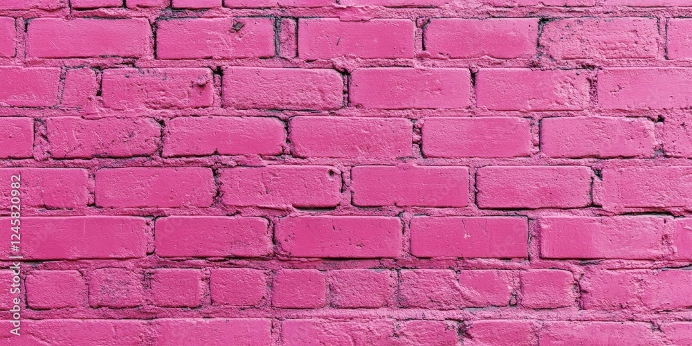 Fototapete vibrant pink brick wall background with a textured surface showcasing a uniform arrangement of recta