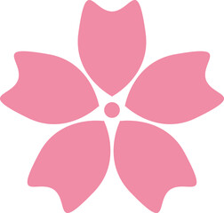 Cherry Peach plum Blossom flower or sakura spring flowers flat vector icon set for apps websites or print.