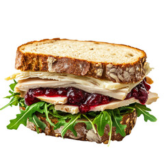 Turkey Cranberry Sandwich on Rustic Bread 