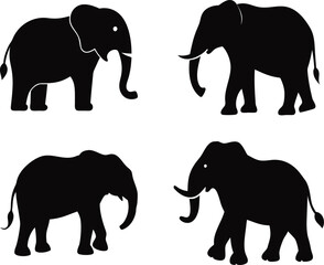 Fototapeta premium elephant silhouette vector style image