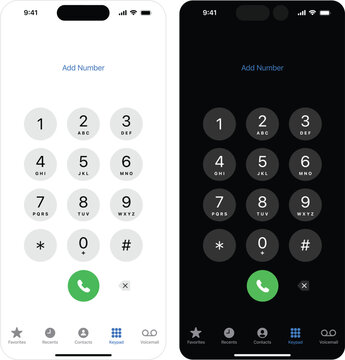 Smartphone dial keypad with numbers and letters. Interface keypad for touchscreen device. Dialing numbers phone on screen. Mobile phone keypad design. Vector Illustration. Display Keypad with numbers