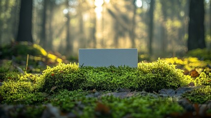  Blank White Business Card on Forest Background