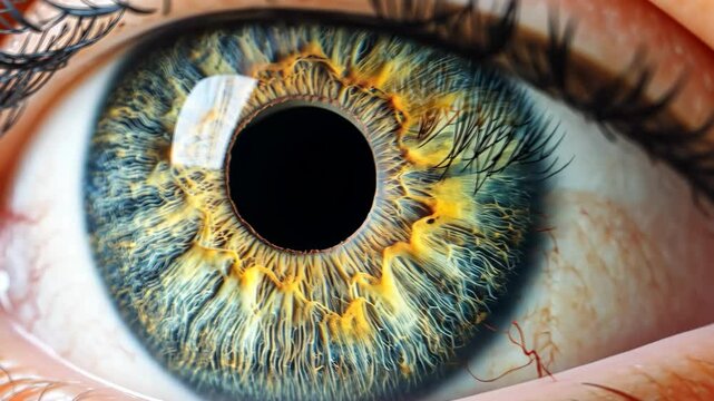 Captivating closeup of eye pupil dilation and contraction in detail