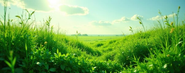 Obraz premium Overgrown and tangled isolated grass in the wilderness, , untamed