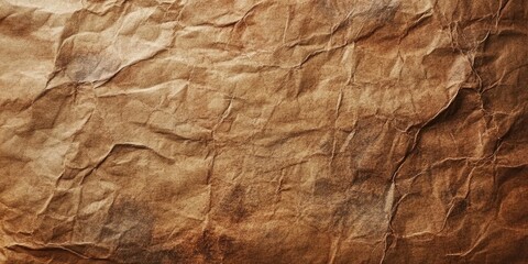 Textured brown paper background with industrial grunge aesthetic showing deep creases and warm earthy tones ideal for vintage or rustic designs.