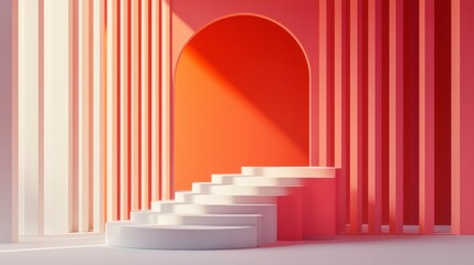 Obraz premium Gradient geometric shapes on a minimal poster design. Perfect for banners or layouts. 