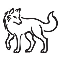 Fox Outline Vector Illustration Line Art Minimalist Style