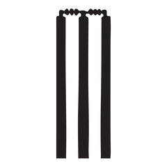 Cricket Stumps Silhouette Vector Art Illustration for Game Concept