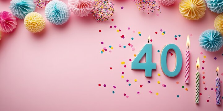 40 Background Design Number 40 Stylishly Highlighted on Pink Background - Free Stock ...