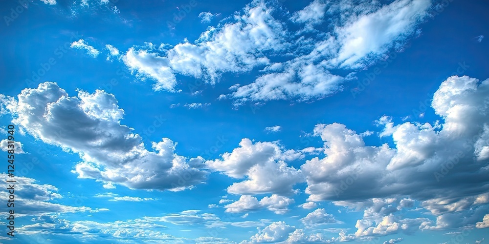 Leinwandbilder vibrant blue sky with fluffy white clouds scattered throughout creating a perfect hdr background for