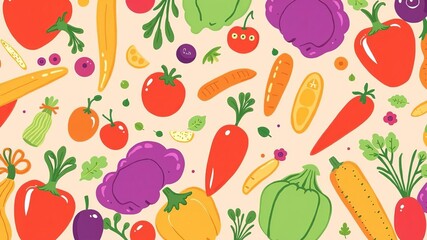 Hand drawn vegetables collection isolated elements vector design for creative projects, fresh, colorful, background
