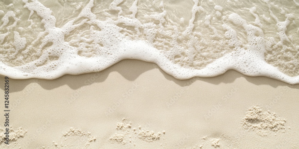 Leinwandbilder gentle ocean waves lapping against pristine sandy shore create a serene, calming background with sof
