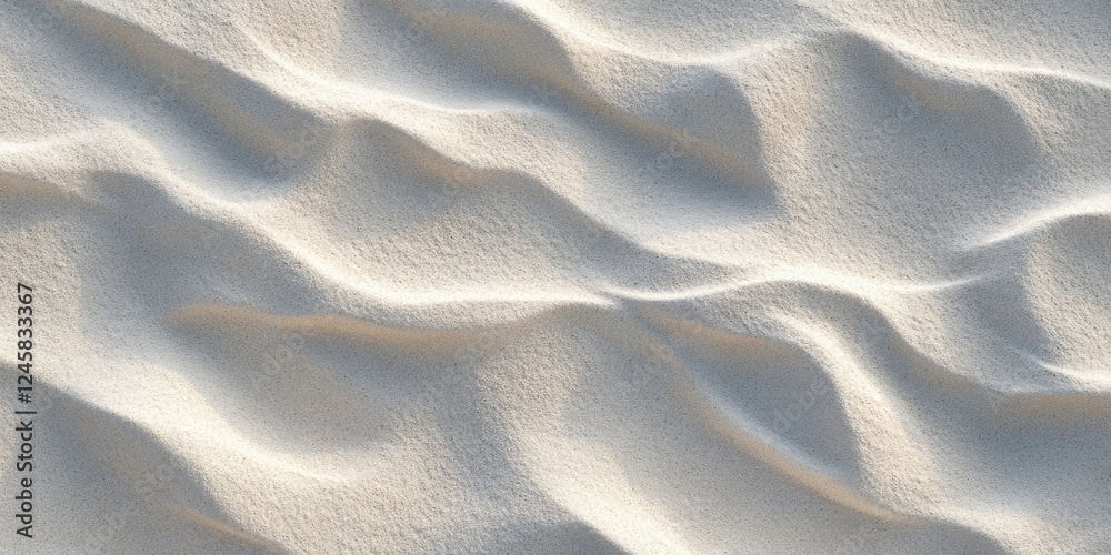 Poster gentle undulating white sand texture with soft shadows creating a serene beach atmosphere perfect fo