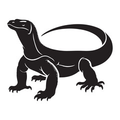 Komodo Dragon Silhouette Vector Illustration Powerful Wildlife Image