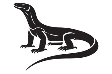 Komodo Dragon Silhouette Vector Graphic of Fierce Reptile